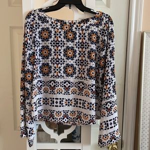 Bell Sleeve Mosaic Blouse